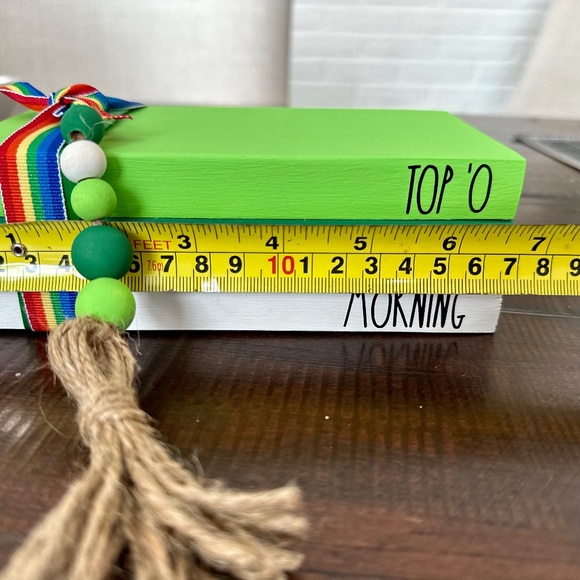 St. Patrick's Day Large Wooden Book Stack Riser - Picture 3 of 5